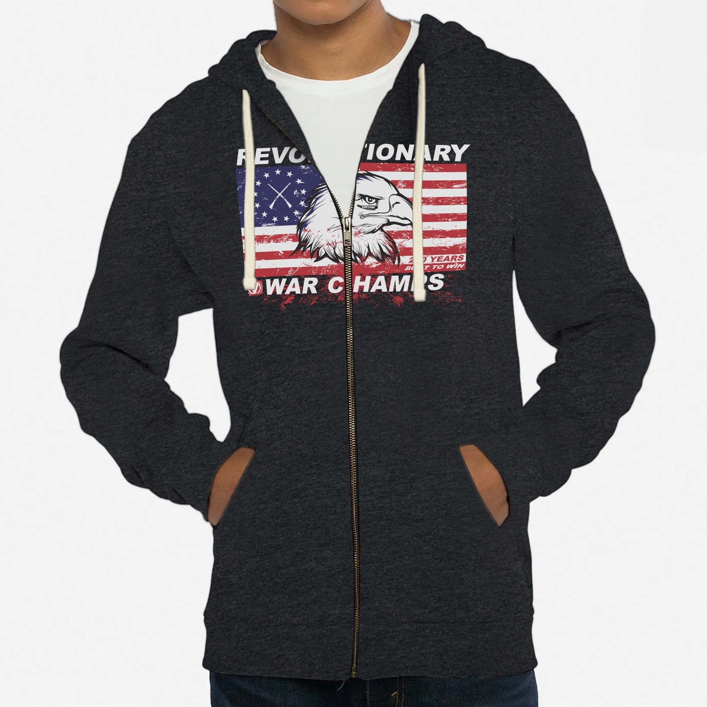 Virtue 250 Years Built to Win | War Champs Zipper Hoodie - Heavy Metal